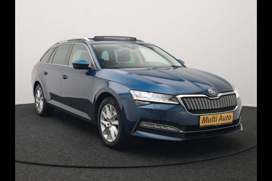 Škoda Superb Combi TSI iV Business Edition Plus Plug In Hybrid 218pk Dealer O.H. PHEV | Panodak | Cruise Control | Sportstoelen Memory & Verwarmd | Crystal LED | Apple Carplay | Virtual | DAB