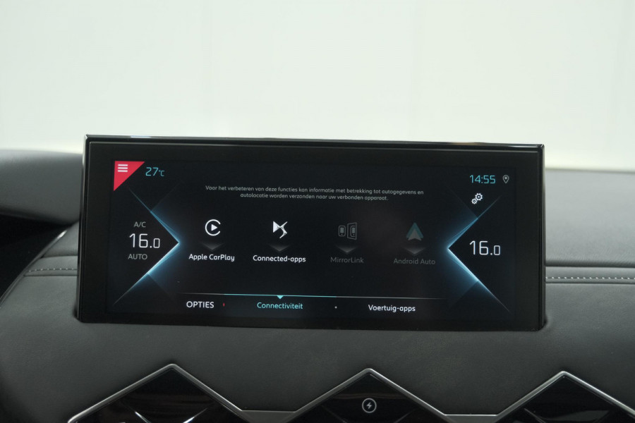 DS DS 3 Crossback 50 kwh e-Tense So Chic | Camera| Dodehoekdetectie | Head-Up Display | Apple Carplay | Stoelverwarming | SOH = 93.5%