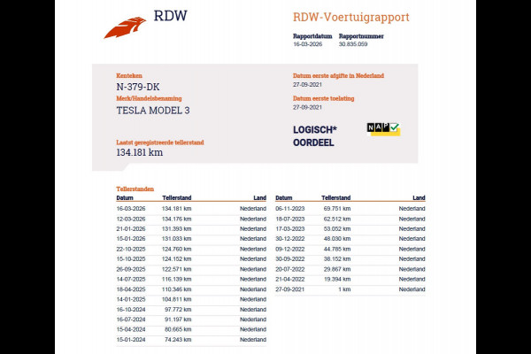 Tesla Model 3 Long Range AWD 75kWh FACELIFT Trekhaak Warmtepomp FSD-3 Hardware Stuur+Stoelverwarming AutoPilot Leder Panoramadak Adaptive-Crui SOH 90% Lmv Navi LED DAB Voorverwarmen interieur Keyless One-Pedal-Drive 4WD Origineel Nederlandse Auto Fabrieksgarantie op Accu en Motor tot 27-09-2029/192.00km