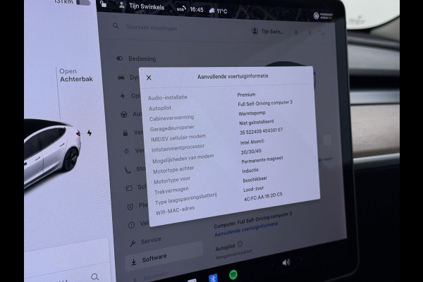 Tesla Model 3 Long Range AWD 75kWh FACELIFT Trekhaak Warmtepomp FSD-3 Hardware Stuur+Stoelverwarming AutoPilot Leder Panoramadak Adaptive-Crui SOH 90% Lmv Navi LED DAB Voorverwarmen interieur Keyless One-Pedal-Drive 4WD Origineel Nederlandse Auto Fabrieksgarantie op Accu en Motor tot 27-09-2029/192.00km