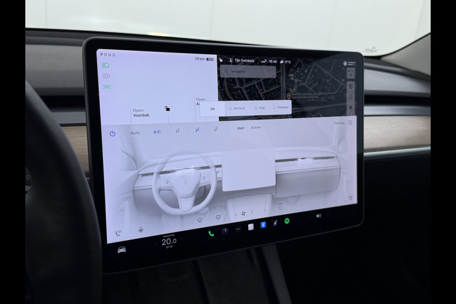 Tesla Model 3 Long Range AWD 75kWh FACELIFT Trekhaak Warmtepomp FSD-3 Hardware Stuur+Stoelverwarming AutoPilot Leder Panoramadak Adaptive-Crui SOH 90% Lmv Navi LED DAB Voorverwarmen interieur Keyless One-Pedal-Drive 4WD Origineel Nederlandse Auto Fabrieksgarantie op Accu en Motor tot 27-09-2029/192.00km