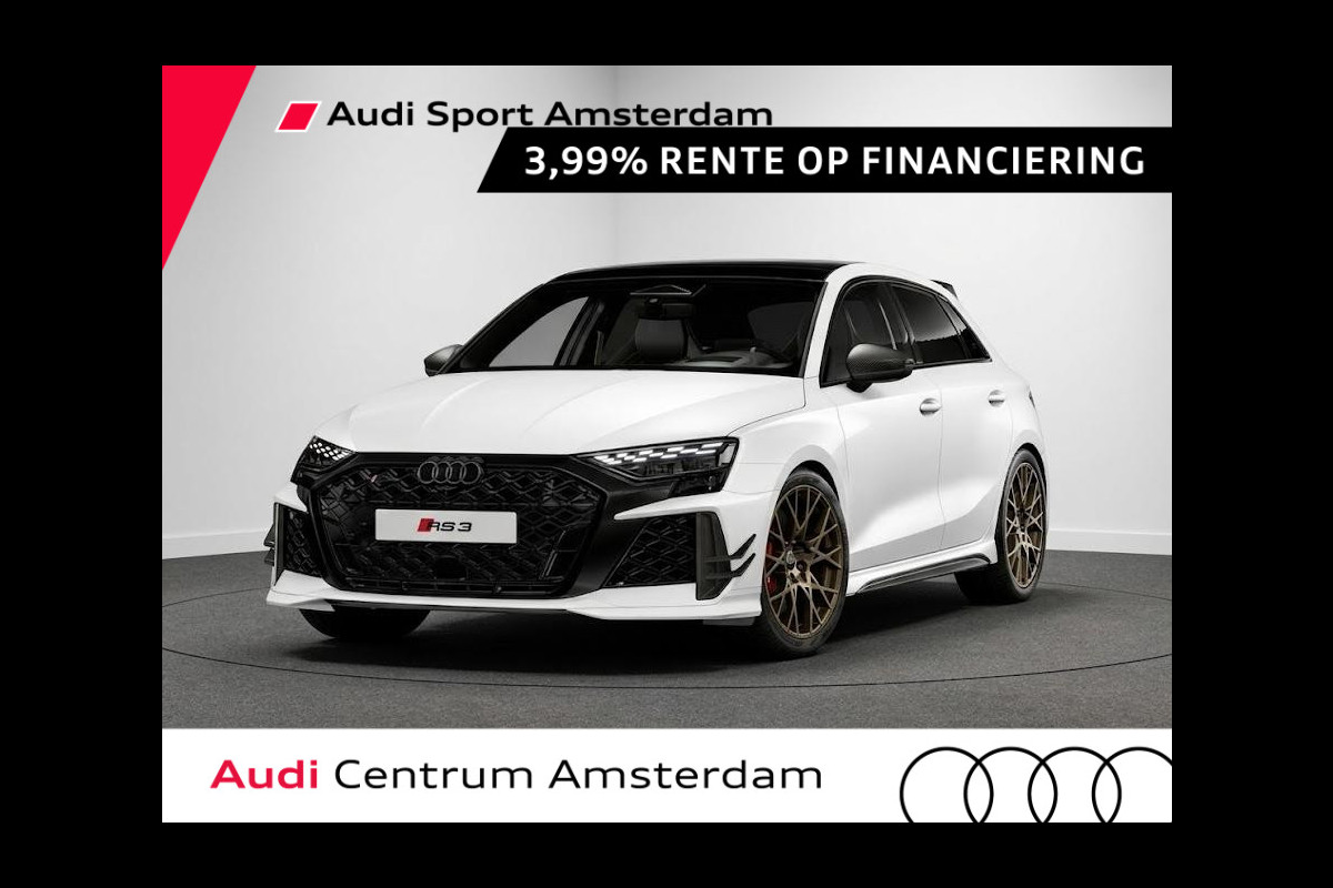 Audi RS3 Sportback Competition Limited 2.5 TFSI 295 kW / 400 PK SB Audi Exclusive Matte Gletsjerwit | Panoramadak | Sonos | HUD |