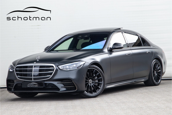Mercedes-Benz S-Klasse 580 e 4MATIC Lang AMG Premium, Designo Matzwart, Massage, Achterasbesturing, Airmatic