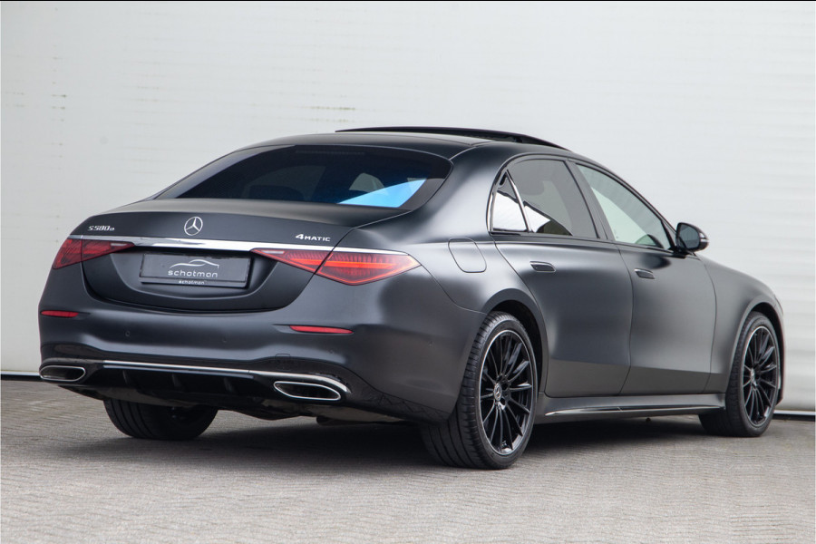 Mercedes-Benz S-Klasse 580 e 4MATIC Lang AMG Premium, Designo Matzwart, Massage, Achterasbesturing, Airmatic