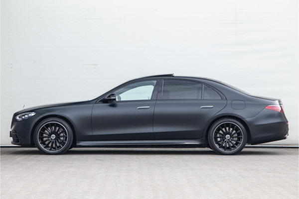 Mercedes-Benz S-Klasse 580 e 4MATIC Lang AMG Premium, Designo Matzwart, Massage, Achterasbesturing, Airmatic