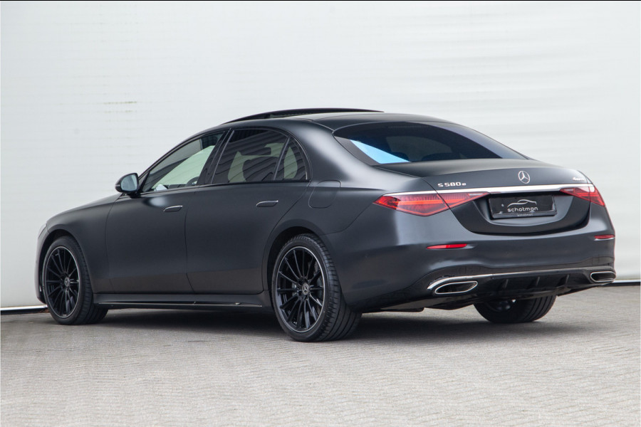 Mercedes-Benz S-Klasse 580 e 4MATIC Lang AMG Premium, Designo Matzwart, Massage, Achterasbesturing, Airmatic