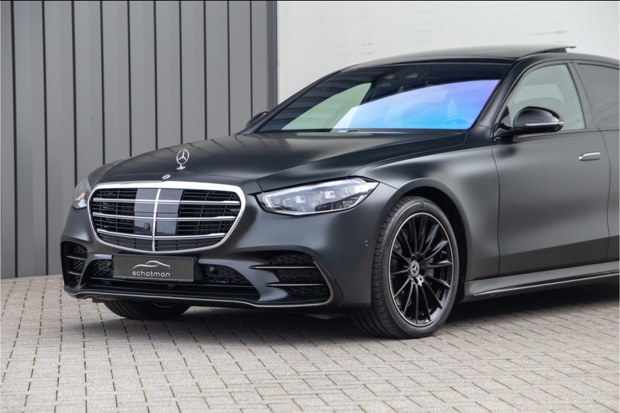 Mercedes-Benz S-Klasse 580 e 4MATIC Lang AMG Premium, Designo Matzwart, Massage, Achterasbesturing, Airmatic