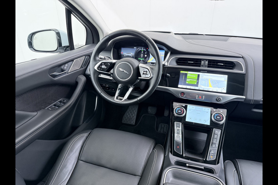 Jaguar I-PACE EV400 pk HSE First Edition 90 kWh AWD Pano-Dak Elektr.+Leer+Memory (Active-Air Suspension-)Luchtvering Matrix-LED Meridian®-Surr Lmv 20" DAB Bluetooth Led Stuur-Stoel-Achterbank-Voorruitverwarming Elek.Achterklep Zeer compleet, nieuwprijs € 106.646,- Origineel Nederlandse Auto