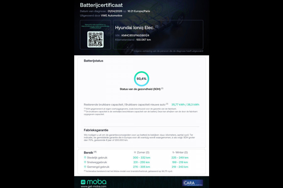 Hyundai IONIQ STYLE EV 38 kWh SOH 93,4% AUT SCHUIFDAK STOEL/ STUURVERWARMING CAMERA NAVIGATIE APPLE CARPLAY CRUISE PDC AIRCO