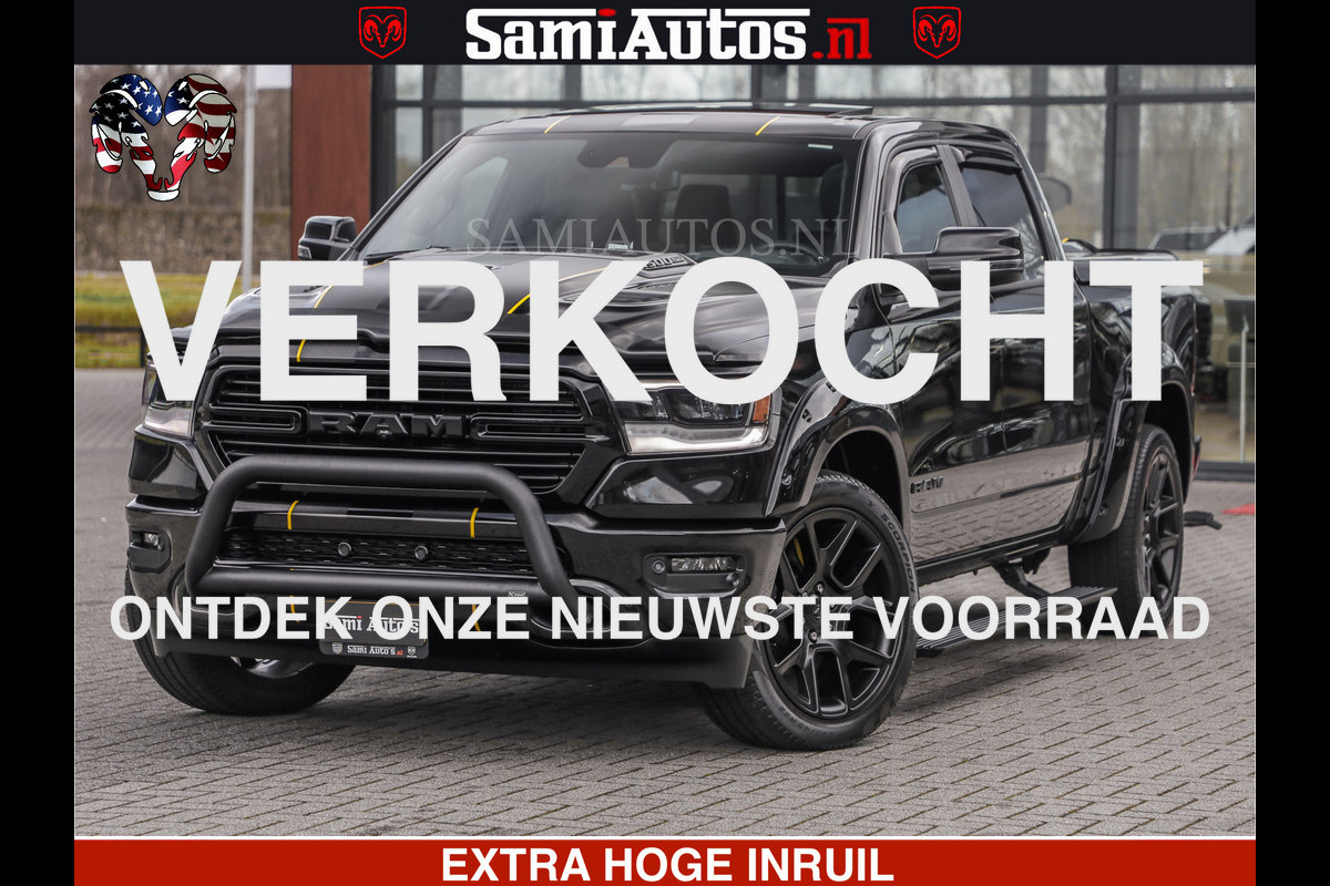 Dodge Ram HULK PACK | BULLBAR | 5.7 V8 | HUD | PANO | DIGI CLUSTER | 360CAM | ADAPTIVE CRUISE | HEADUP | DIGITALE BINNENSPIEGEL | LARAMIE  3500KG | LEDER | LANE ASSIST | DODE HOEK INSTALLATIE |