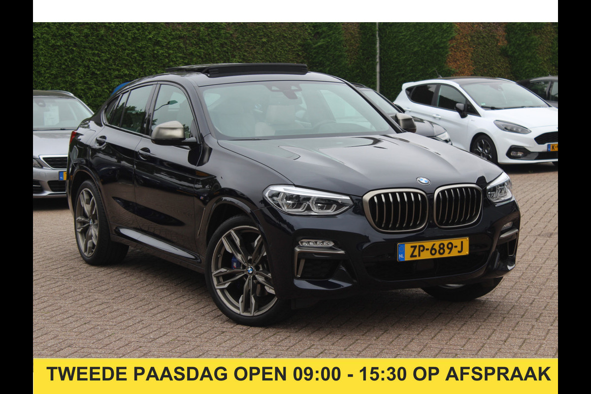 BMW X4 M40i High Executive / Trekhaak / Panoramadak / Camera / Head-up / Luxe Leder / 21'' / Harman Kardon / Navigatie / Stuur+Stoelverwarming / DAB / Dodehoek / Cruise Control