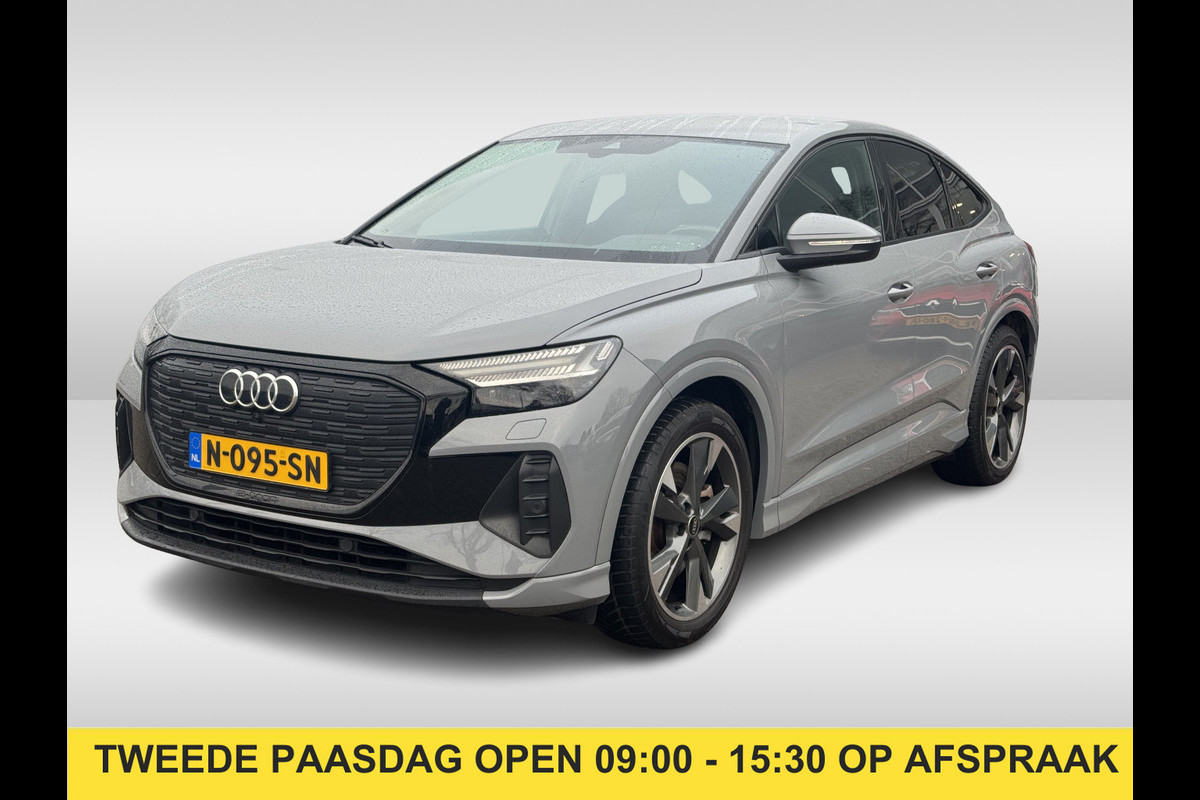 Audi Q4 Sportback e-tron 40 Launch edition Advanced 77 kWh / SoH 91,4% / CarPlay / Matrix LED / Sportstoelen / Virtual Cockpit / Parkeerhulp V+A / Sonos Audio / Intr.voorverwarming / Stoelverwarming / DAB / Cruise Control