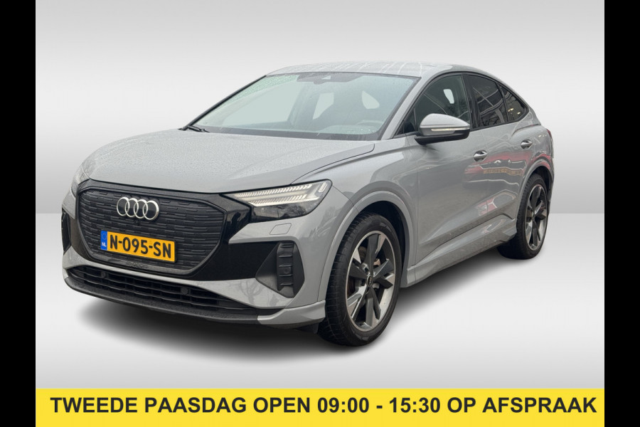 Audi Q4 Sportback e-tron 40 Launch edition Advanced 77 kWh / SoH 91,4% / CarPlay / Matrix LED / Sportstoelen / Virtual Cockpit / Parkeerhulp V+A / Sonos Audio / Intr.voorverwarming / Stoelverwarming / DAB / Cruise Control