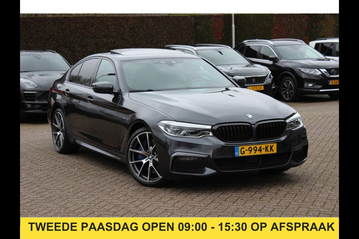 BMW 5 Serie 540i High Exe. M Sport / Trekhaak / Schuifdak / Camera / Leder / Keyless / 20'' / Stoelventilatie+Verwarming / Stuurverwarming / Dodehoek / DAB / ACC