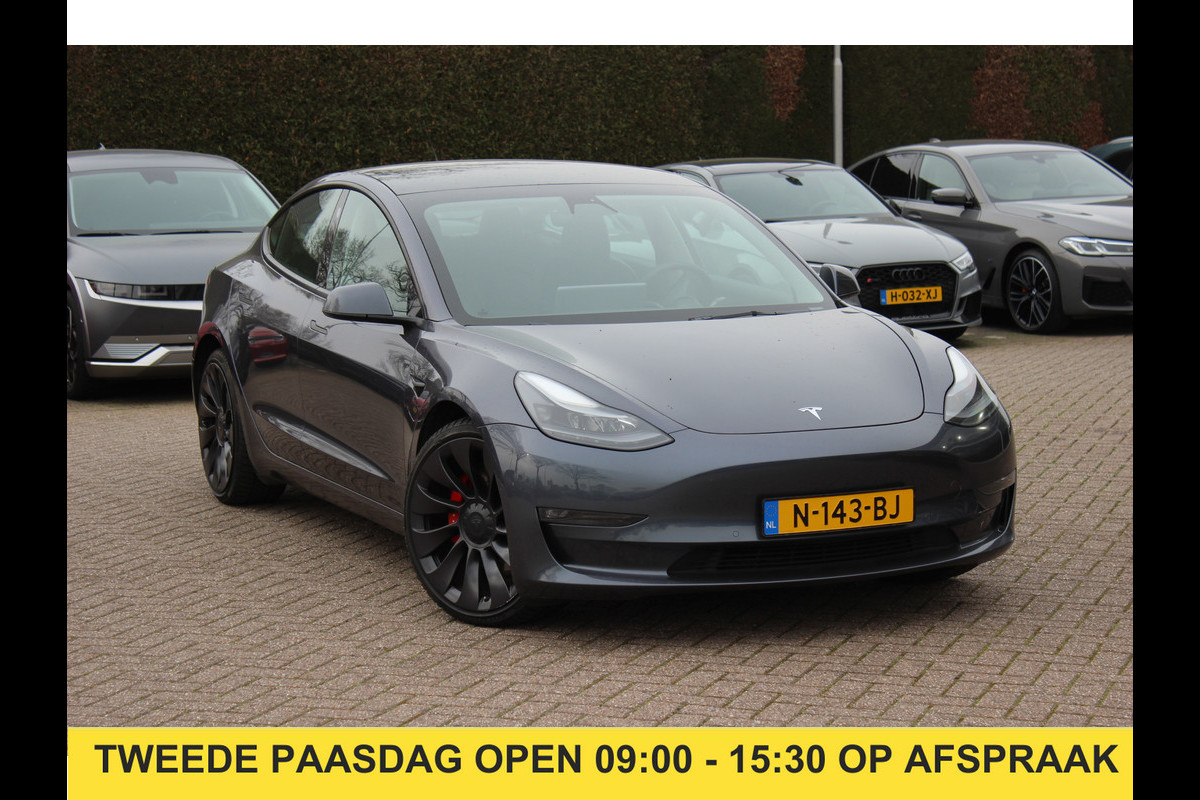 Tesla Model 3 Performance AWD 75 kWh / SoH 90,3% / Autopilot / Panoramadak / Camera / Leder / 20'' / Leder / Premium Audio / Warmtepomp