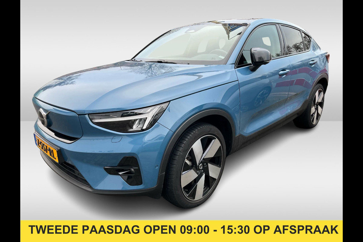 Volvo C40 Single Motor Extended Range Ultimate 82 kWh / SoH 95,6% / Trekhaak / Panoramadak / 360Camera / Half leder / Keyless / 20'' / Harman Kardon / CarPlay / Warmtepomp / Stuur+Stoelverwarming / Dodehoek / DAB / ACC