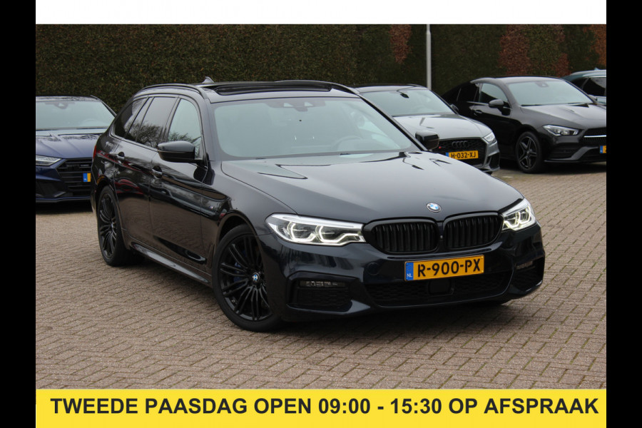 BMW 5 Serie Touring 540i xDrive High Exe. M Sport / Trekhaak / Panoramadak / 360Camera / Head-up / Leder / 19'' / Harman Kardon / CarPlay / Stoelventilatie / Stuur+Stoelverwarming / 4zone / Dodehoek / DAB / ACC
