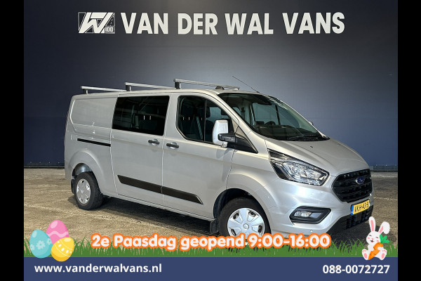 Ford Transit Custom 2.0 TDCI 131pk L2H1 Dubbele Cabine Euro6 Airco | 6-Zits | Camera | LED | 2800kg Trekhaak | Cruisecontrol Verwarmde voorruit, Android Auto, Dakdragers, Parkeersensoren