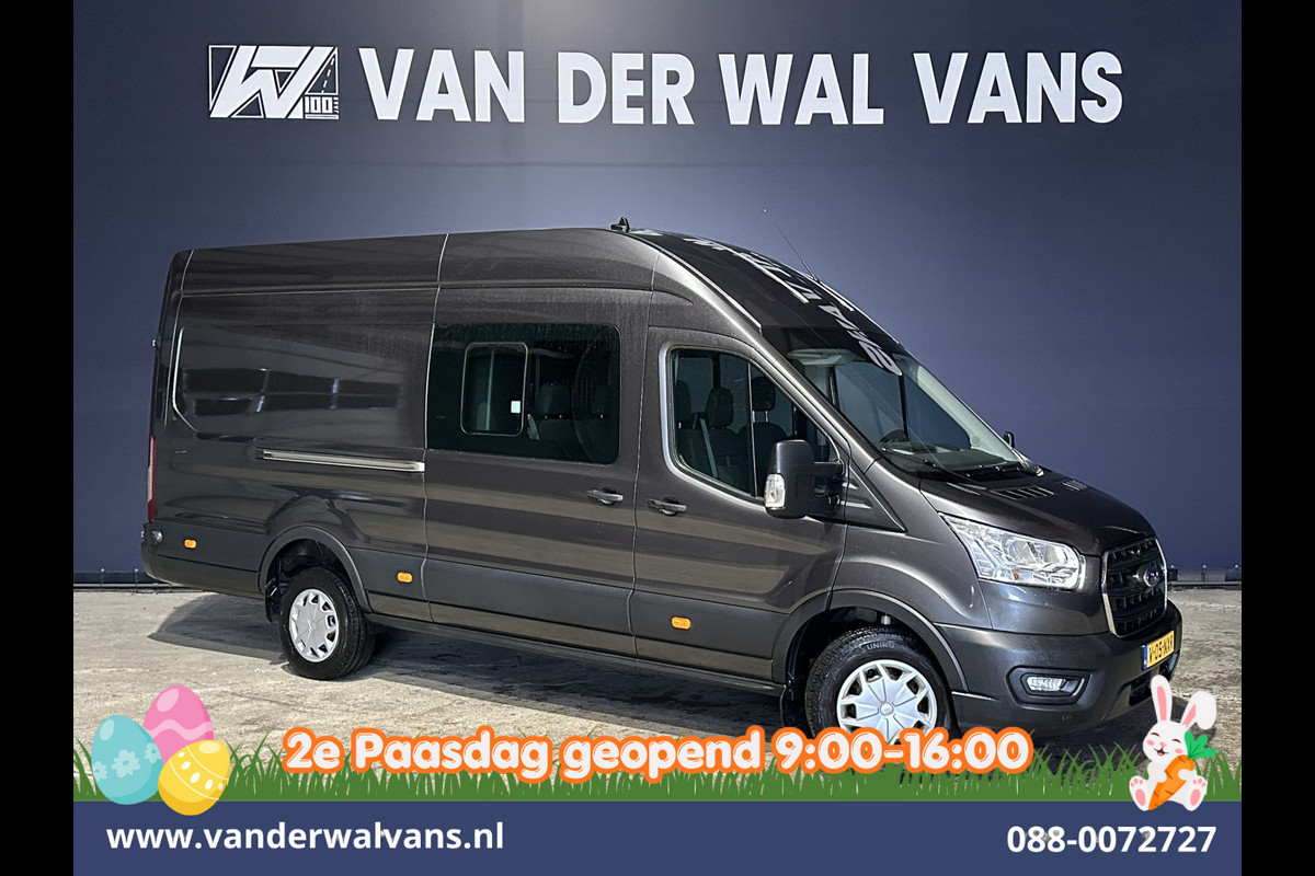 Ford Transit 2.0 TDCI 185pk L4H3 Dubbele Cabine Euro6 Airco | 6-Zits | Camera | Cruisecontrol Parkeersensoren, 2800kg trekvermogen