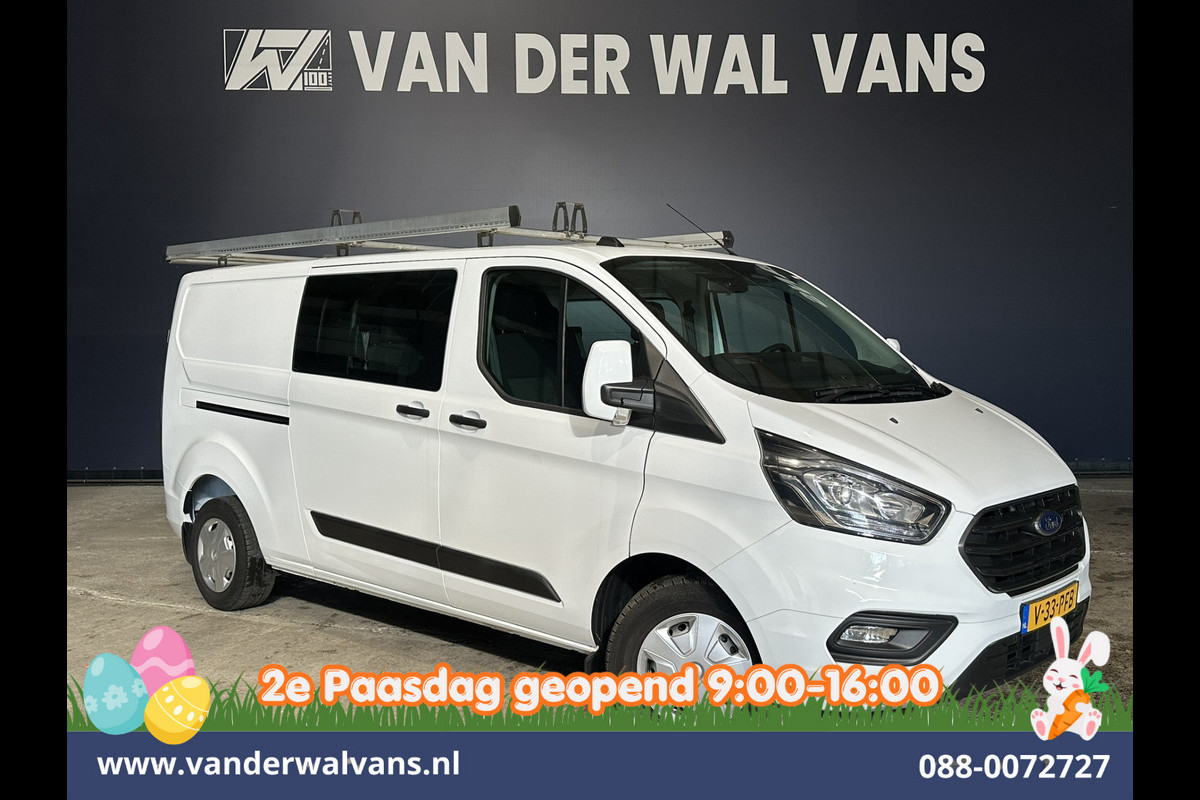 Ford Transit Custom 2.0 TDCI 130pk L2H1 Dubbele Cabine Euro6 inrichting | Airco | 5-Zits | Imperiaal | LED | Cruisecontrol Stoelverwarming, Parkeersensoren, 2800kg trekvermogen