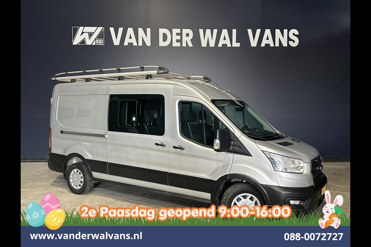 Ford Transit 2.0 TDCI 131pk L3H2 Dubbele Cabine Euro6 Airco | 7-Zits | Imperiaal | 2500kg Trekhaak | Cruisecontrol Verwarmde voorruit, Parkeersensoren
