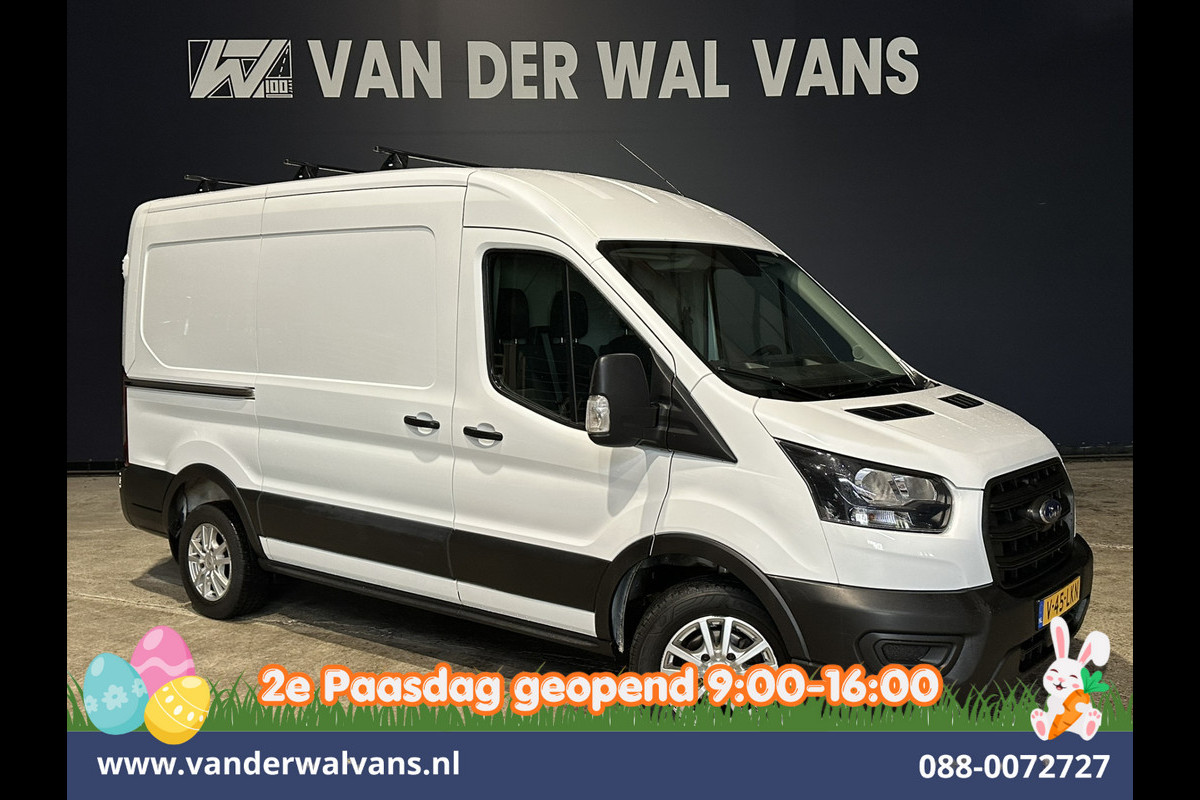 Ford Transit 2.0 TDCI L2H2 Euro6 Airco | 2450kg Trekhaak | LM velgen | Verwarmde voorruit Dakdragers, Bijrijdersbank