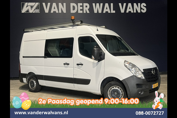 Opel Movano 2.3 Turbo 146pk L2H2 Dubbele cabine Euro6 Airco | Imperiaal | Omvormer | 2500kg Trekhaak Navigatie, Camera, Cruisecontrol, Parkeersensoren, 5-zits