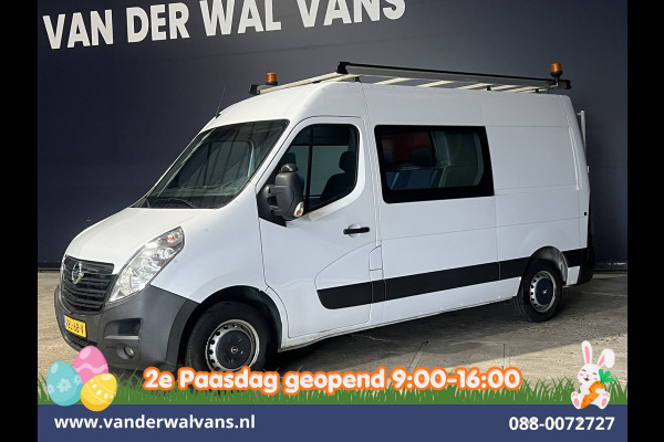 Opel Movano 2.3 Turbo 146pk L2H2 Dubbele cabine Euro6 Airco | Imperiaal | Omvormer | 2500kg Trekhaak Navigatie, Camera, Cruisecontrol, Parkeersensoren, 5-zits