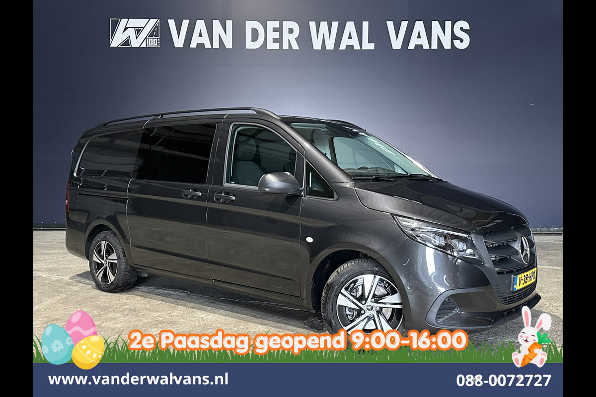 Mercedes-Benz Vito 116 CDI 164pk 9G-Tronic Automaat L2H1 Dubbele Cabine Fabrieksgarantie Euro6 Airco | 2x zijdeur | 5-Zits | 360 graden Camera LED, LM velgen, 2500kg Trekhaak, Adaptieve Cruisecontrol, Parkeersensoren, Isofix, MBUX