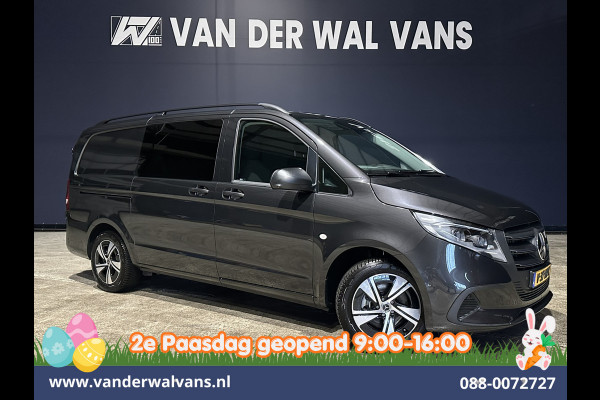 Mercedes-Benz Vito 116 CDI 164pk 9G-Tronic Automaat L2H1 Dubbele Cabine Fabrieksgarantie Euro6 Airco | 2x zijdeur | 5-Zits | 360 graden Camera | Na LED, LM velgen, 2500kg Trekhaak, Adaptieve Cruisecontrol, Parkeersensoren, Isofix, MBUX