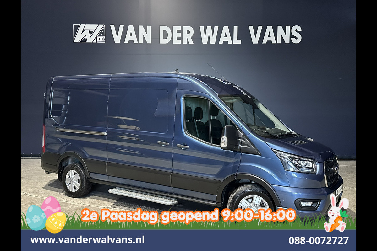 Ford Transit 2.0 TDCI 185pk Automaat L3H2 Euro6 Airco | Xenon | Camera | Navigatie | Apple Carplay | Cruisecontrol | LED Android Auto, Verwarmde voorruit, Stoelverwarming, LM velgen, Elektrisch verstelbare bestuurdersstoel, Parkeersensoren, Bijrijdersbank