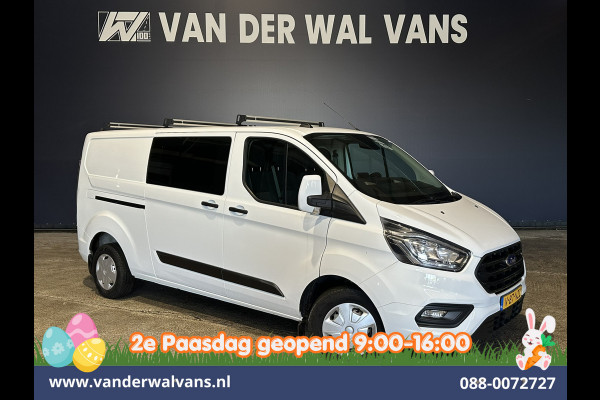 Ford Transit Custom 2.0 TDCI 170pk L2H1 Dubbele Cabine Euro6 Airco | 6-Zits | Camera | Navigatie | LED | Apple Carplay Android Auto, Cruisecontrol, Stoelverwarming, Verwarmde voorruit, Parkeersensoren, 2800kg trekvermogen, Dakdragers