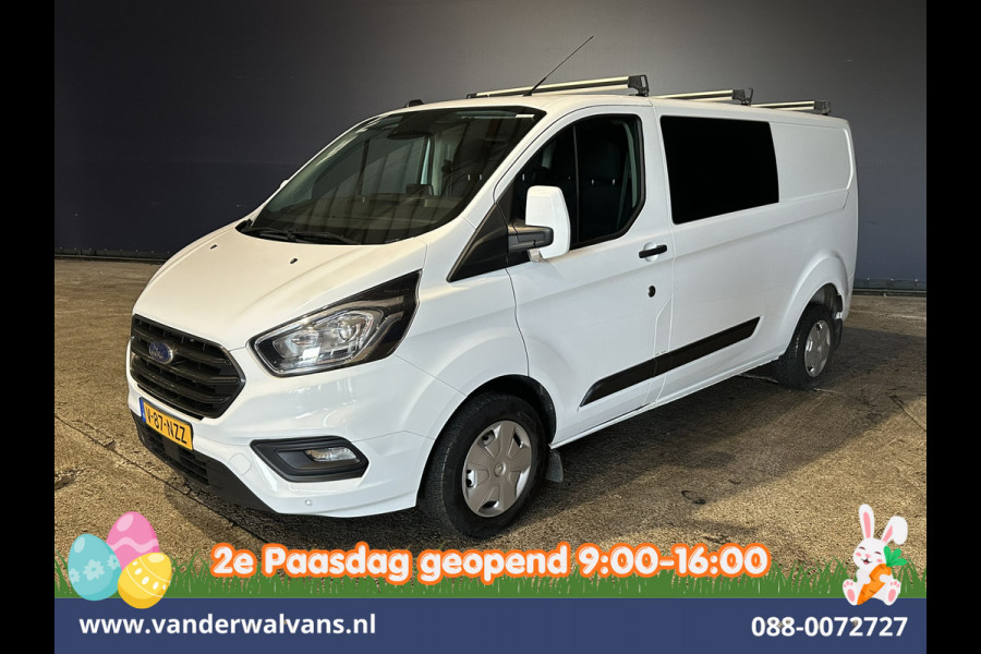 Ford Transit Custom 2.0 TDCI 170pk L2H1 Dubbele Cabine Euro6 Airco | 6-Zits | Camera | Navigatie | LED | Apple Carplay Android Auto, Cruisecontrol, Stoelverwarming, Verwarmde voorruit, Parkeersensoren, 2800kg trekvermogen, Dakdragers