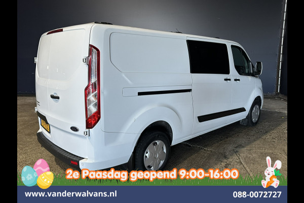Ford Transit Custom 2.0 TDCI 170pk L2H1 Dubbele Cabine Euro6 Airco | 6-Zits | Camera | Navigatie | LED | Apple Carplay Android Auto, Cruisecontrol, Stoelverwarming, Verwarmde voorruit, Parkeersensoren, 2800kg trekvermogen, Dakdragers