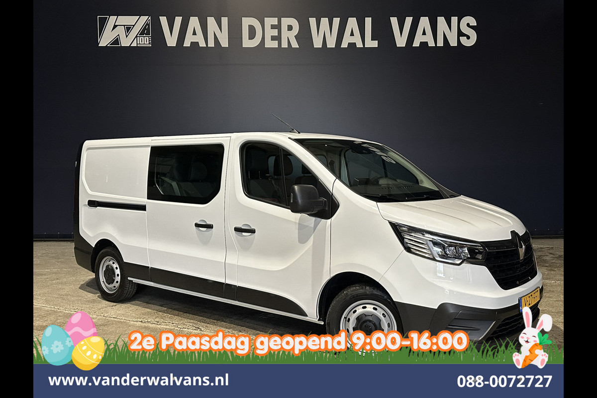 Renault Trafic 2.0 Blue dCi 131pk L2H1 Dubbele Cabine Euro6 Fabrieksgarantie Airco | 6-Zits | Apple Carplay | LED 2500kg Trekhaak, Android Auto, Cruisecontrol, Parkeersensoren, Bijrijdersbank