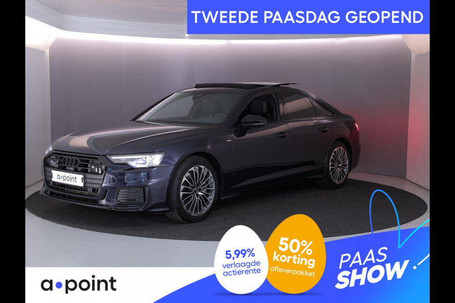 Audi A6 Limousine 50 TFSI e quattro S edition 299 pk S-tronic | SOH 91% | Navigatie | Panoramadak | Trekhaak (wegklapbaar) | Parkeersensoren (Park assist) | Rondomzicht camera | Stoelverwarming | S-Line |