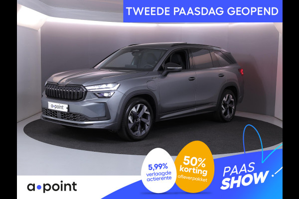 Škoda Kodiaq 1.5 TSI PHEV Sportline Business 204 pk Automaat (DSG) | Verlengde garantie | Navigatie | Panoramadak | Trekhaak (wegklapbaar) | Parkeersensoren | Achteruitrijcamera | Stoelverwarming v/a |