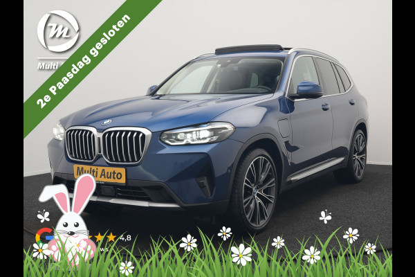 BMW X3 xDrive30e Business Edition Plus PHEV 293pk FACELIFT Dealer O.H. | Trekhaak Af Fabriek | Panodak | Head Up | Adaptive Cruise | Adaptief Onderstel | Lederen Sportstoelen Memory & Ventilatie | Camera | Keyless | Apple Carplay | Navigatie | Virtual | Plug In