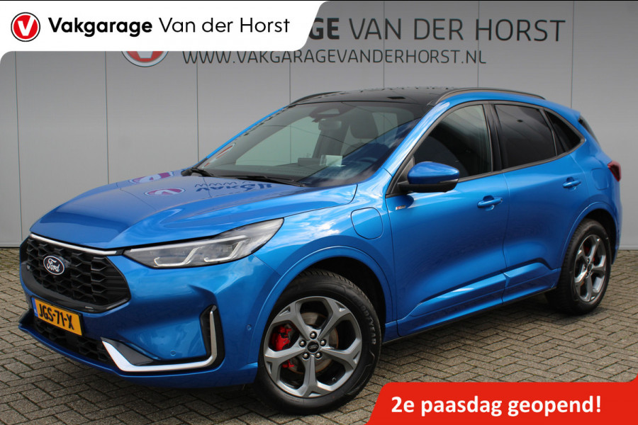 Ford Kuga 2.5-243pk PHEV ST-Line X. 2100kg trekgewicht ! Nieuw Model ! Van €. 54.937,- voor €. 42.750,- ! Trekgewicht van 2.100kg ! Elektr. verstelb. AGR stoelen voor, Stoel-, stuur-, voorraam- en achterbank verwarming, Elektr. panorama/schuif-kanteldak , Trekhaak wegklapbaar,