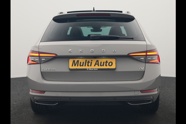 Škoda Superb Combi 1.4 TSI iV Sportline Business PHEV 218pk Dealer O.H. | Trekhaak Af Fabriek | Panodak | Adaptive Cruise | Camera | Alcantara Sportstoelen Verwarmd | Sfeerverlichting | Keyless | Stuur Verwarmd | Blis | Plug In Hybrid |