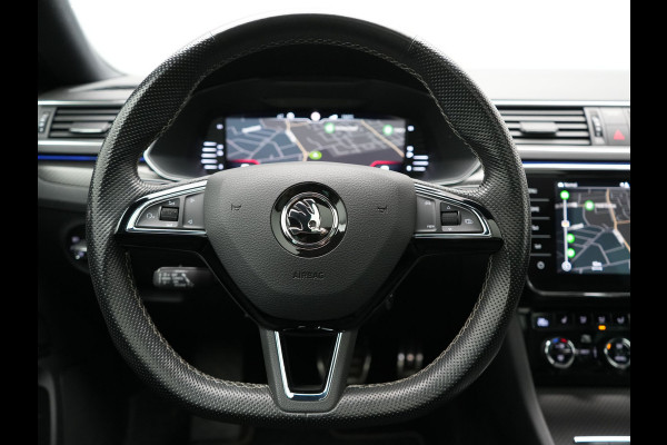 Škoda Superb Combi 1.4 TSI iV Sportline Business PHEV 218pk Dealer O.H. | Trekhaak Af Fabriek | Panodak | Adaptive Cruise | Camera | Alcantara Sportstoelen Verwarmd | Sfeerverlichting | Keyless | Stuur Verwarmd | Blis | Plug In Hybrid |