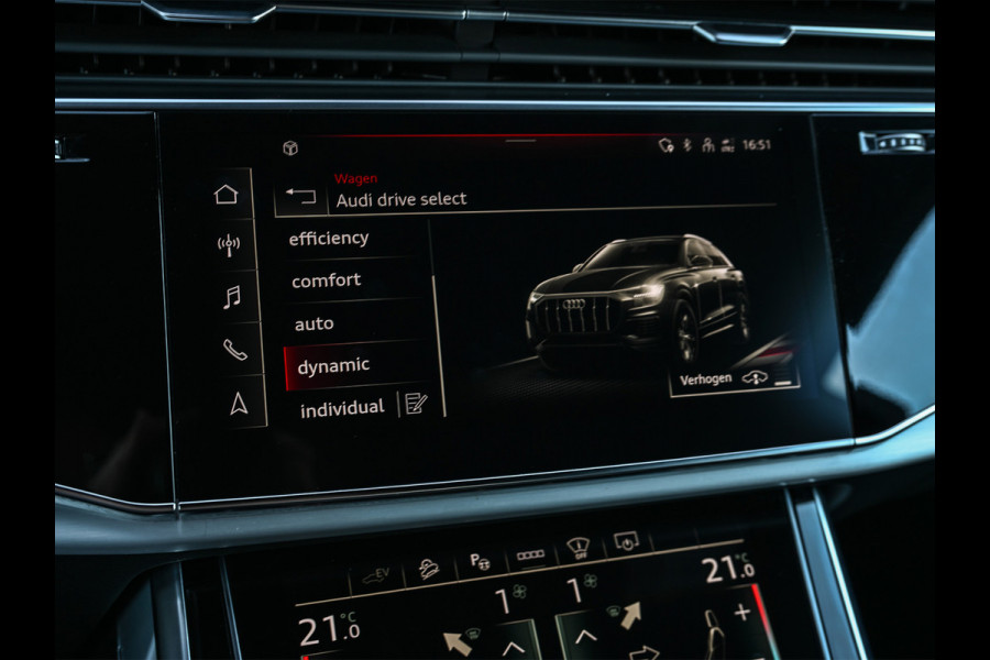 Audi Q8 55 TFSI e quattro Pro Line | Head-Up | Night vision | Luchtvering | Adaptive cruise | 360 Camera | Soft close | Keyless | Ambiance interieur | Achterbank verwarming | Trekhaak