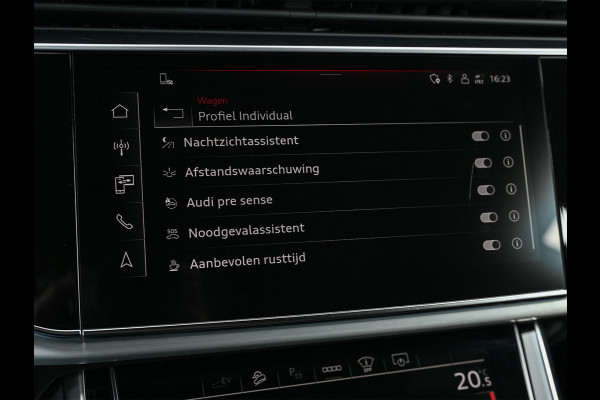 Audi Q8 55 TFSI e quattro Pro Line | S-Seats | B&O Sound | Head-Up | Night vision | Luchtvering | Adaptive cruise  | Camera | Keyless | Ambiance interieur |