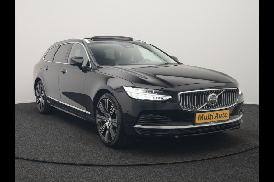 Volvo V90 T8 AWD Inscription Exclusive PHEV 394pk Dealer O.H. | Panodak | Head Up | Adaptive Cruise | 360 Camera | Bowers & Wilkins | Lederen Sportstoelen Ventilatie & Memory | Keyless | Blis | Stoelen & Stuur Verwarmd | Apple Carplay | Plug In Hybrid