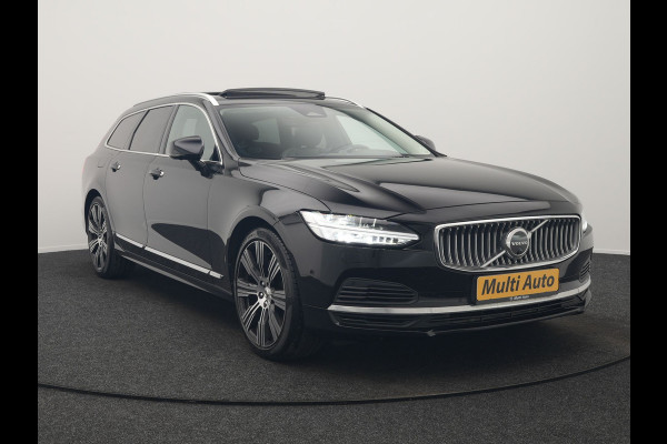 Volvo V90 T8 AWD Inscription Exclusive PHEV 394pk Dealer O.H. | Panodak | Head Up | Adaptive Cruise | 360 Camera | Bowers & Wilkins | Lederen Sportstoelen Ventilatie & Memory | Keyless | Blis | Stoelen & Stuur Verwarmd | Apple Carplay | Plug In Hybrid