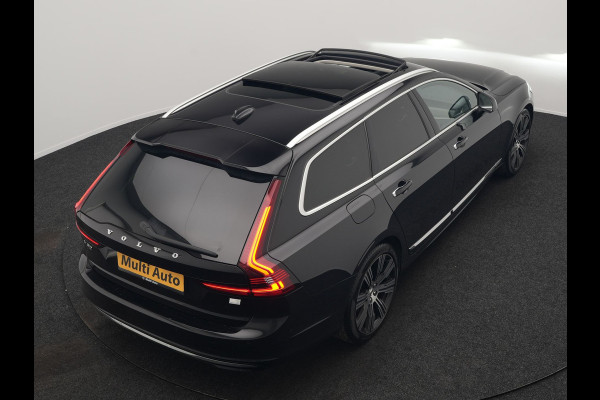 Volvo V90 T8 AWD Inscription Exclusive PHEV 394pk Dealer O.H. | Panodak | Head Up | Adaptive Cruise | 360 Camera | Bowers & Wilkins | Lederen Sportstoelen Ventilatie & Memory | Keyless | Blis | Stoelen & Stuur Verwarmd | Apple Carplay | Plug In Hybrid