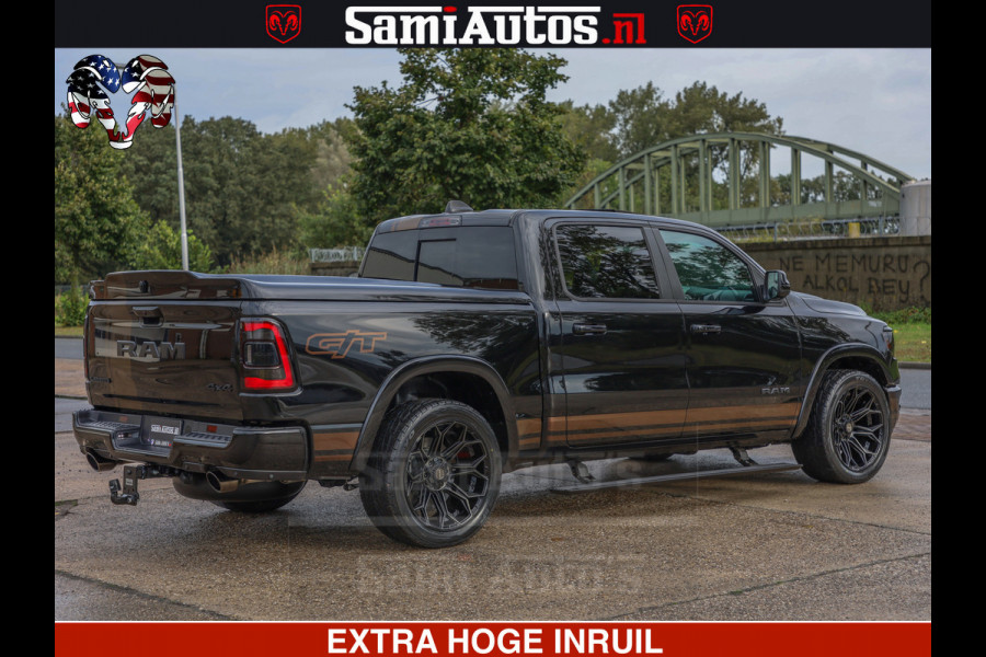 Dodge Ram GT TRX PACK | 5.7 V8 HEMI | STRIPING | LUCHT VERING | ADAPTIVE CRUISE | PANORAMADAK | MEGA DIK | Comfortabele Dubbele Cabine met Royale 5 Zitplaatsen | DC |
