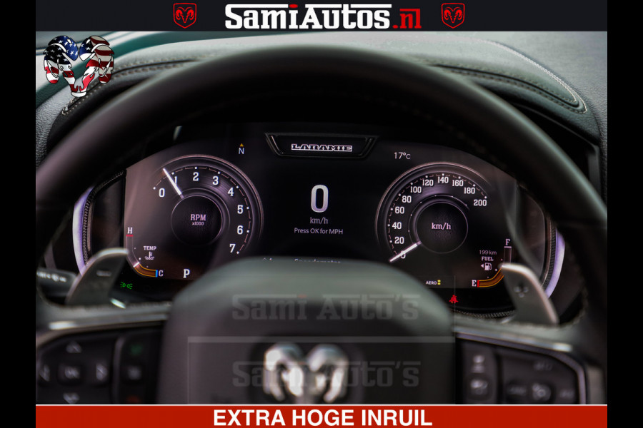 Dodge Ram GT TRX PACK | 5.7 V8 HEMI | STRIPING | LUCHT VERING | ADAPTIVE CRUISE | PANORAMADAK | MEGA DIK | Comfortabele Dubbele Cabine met Royale 5 Zitplaatsen | DC |