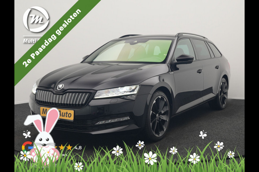 Škoda Superb Combi 1.4 TSI iV Sportline Business PHEV 218pk Dealer O.H | Trekhaak af Fabriek | Adaptive Cruise | 360 Camera | Alcantara Sportstoelen Memory & Verwarmd | 19"L.M | Keyless | Crystal LED | Plug In Hybrid |