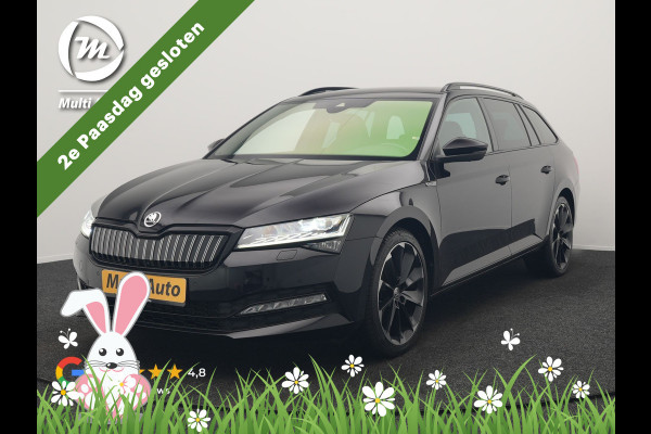 Škoda Superb Combi 1.4 TSI iV Sportline Business PHEV 218pk Dealer O.H | Trekhaak af Fabriek | Adaptive Cruise | 360 Camera | Alcantara Sportstoelen Memory & Verwarmd | 19"L.M | Keyless | Crystal LED | Plug In Hybrid |